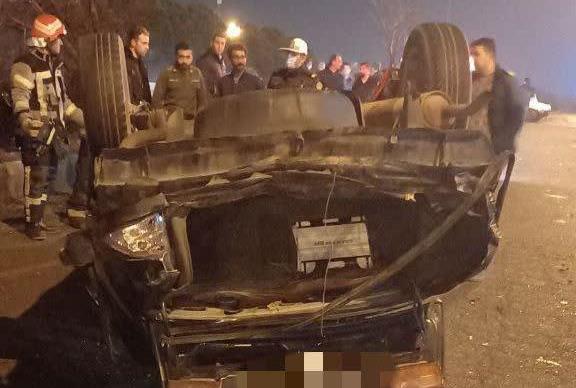 واژگونی خودرو در بلوار شهید بابایی